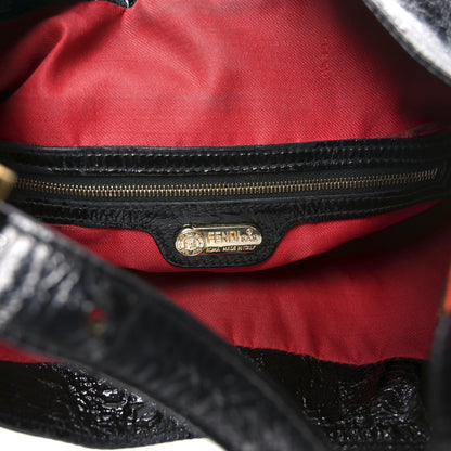 Fendi Crinkled Calfskin Baguette Shoulder Bag Black 6 of 11