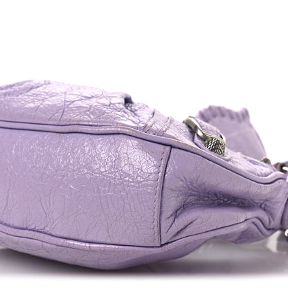Balenciaga Extra Supple Calfskin Crocodile Embossed Le Cagole Shoulder Bag XS Lilac 11 of 18