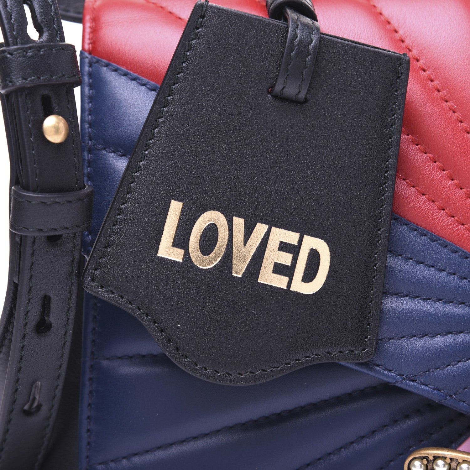 Gucci Calfskin Bamboo Trapuntata Queen Margaret Top Handle Bag Blue Agata Hibiscus Red Mystic White Sugar Pink 12 of 20