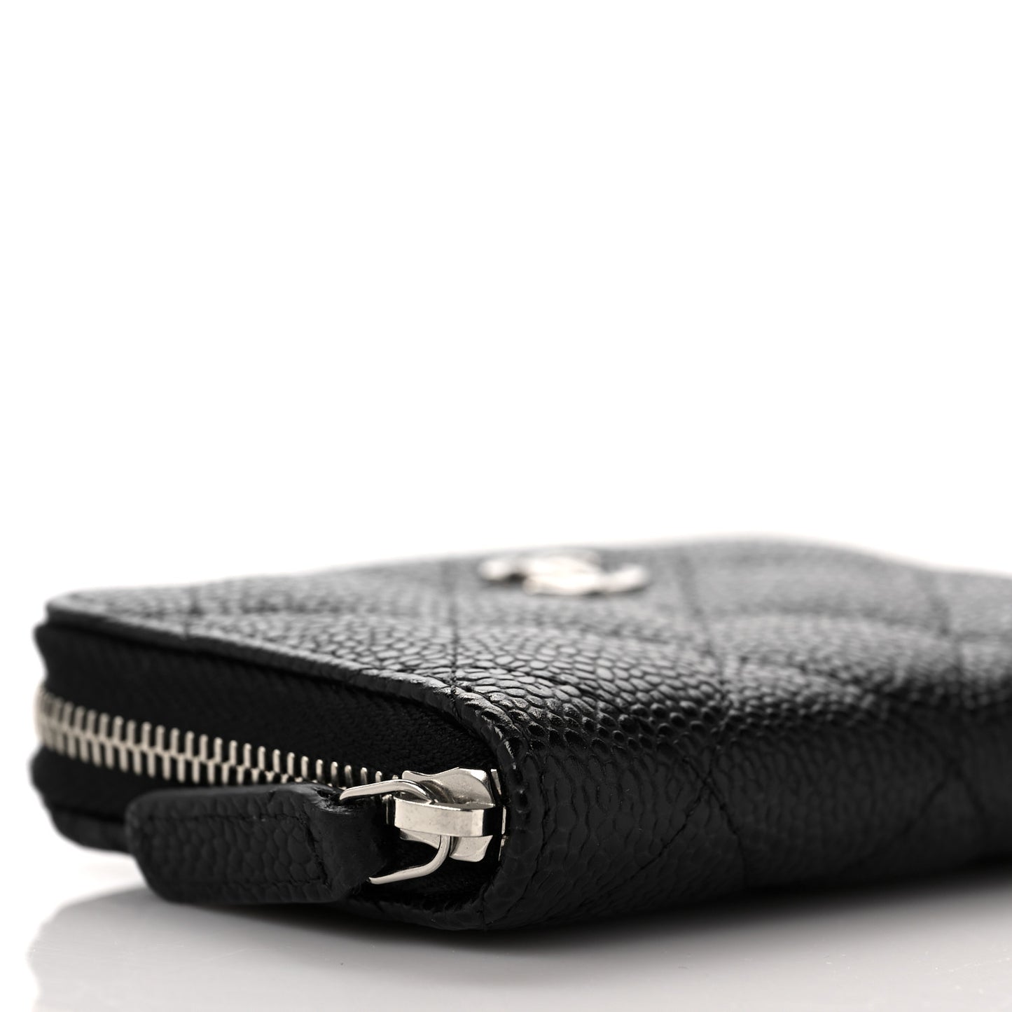 Caviar Quilted Classic Zipped Coin Purse Black