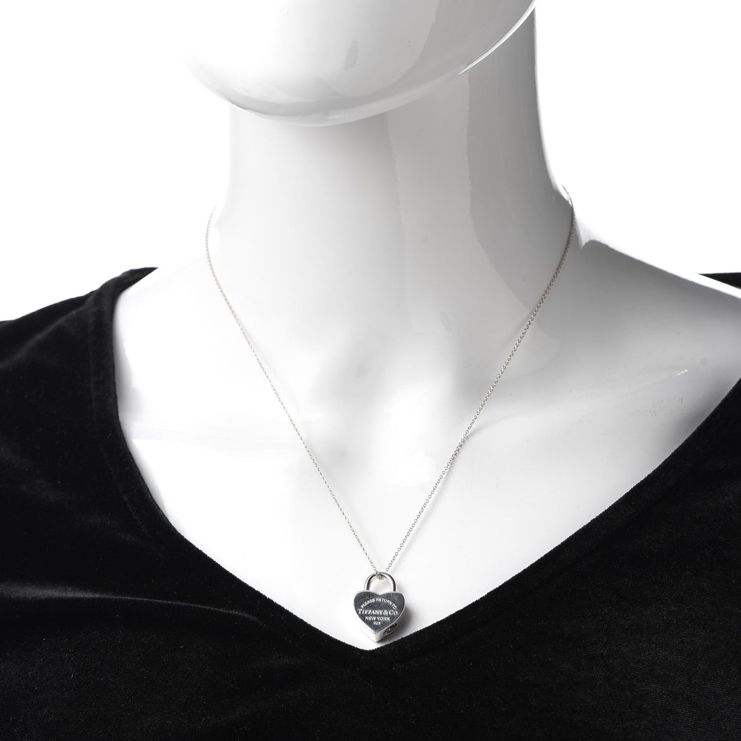 Sterling Silver Return to Heart Lock Pendant Necklace