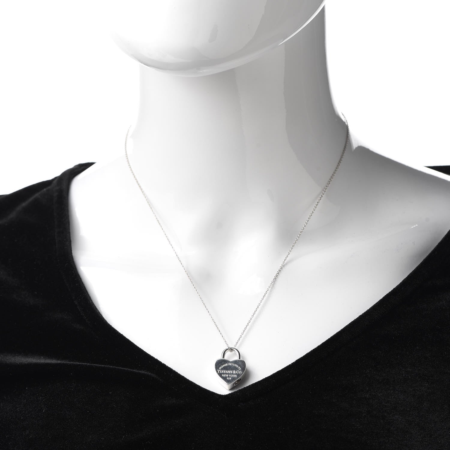 Tiffany Sterling Silver Return to Heart Lock Pendant Necklace 2 of 5