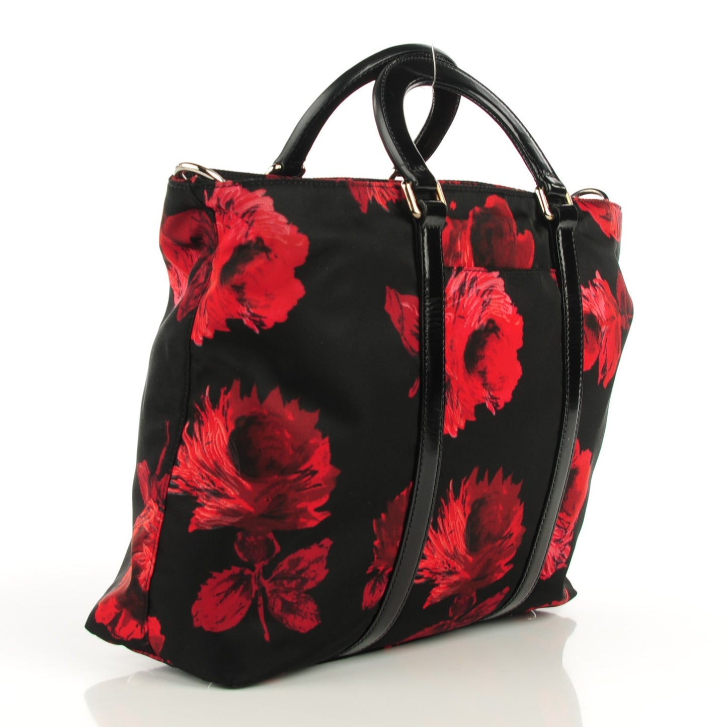 Tessuto Nylon Rose Shop Shoulder Bag Black Rosso