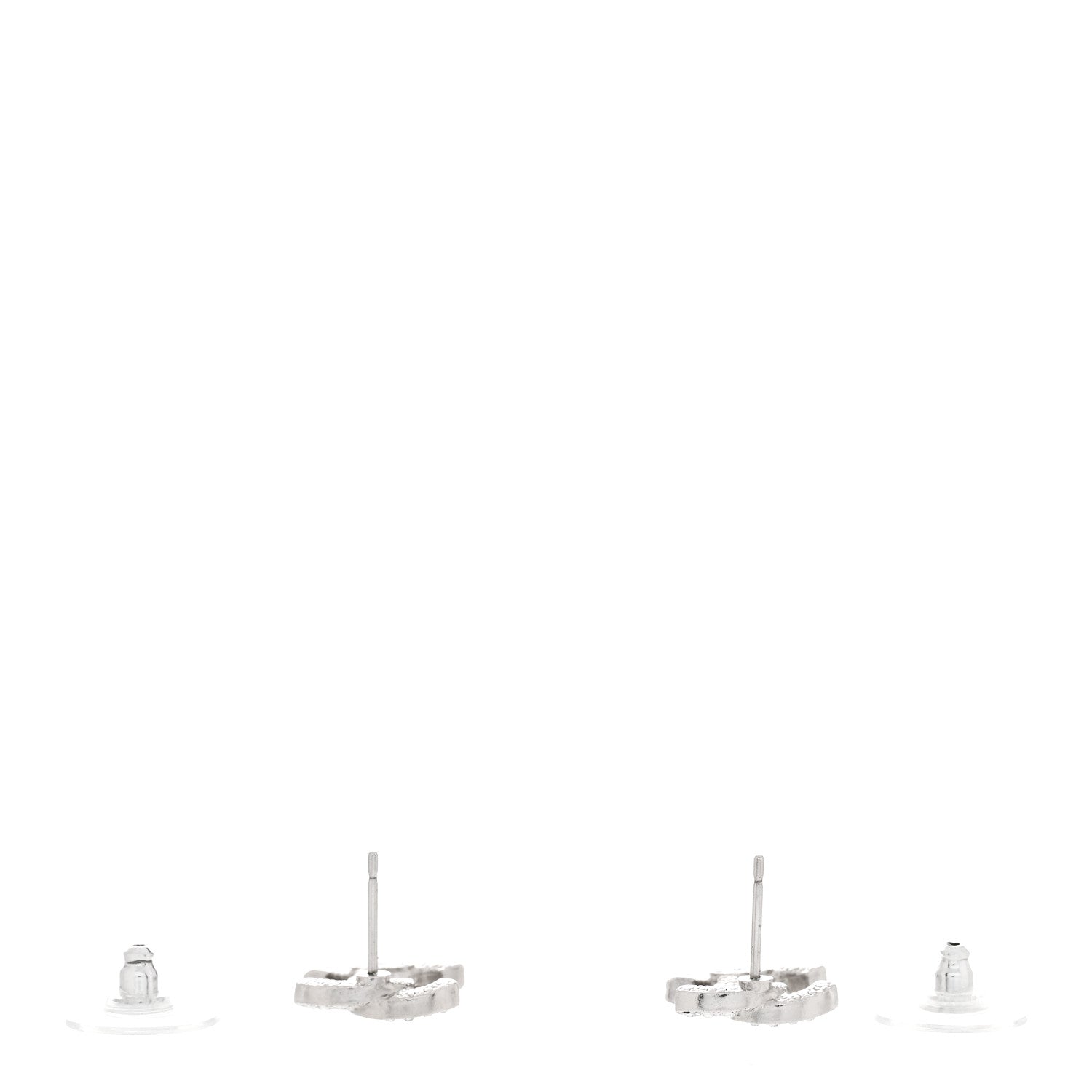 Chanel Crystal Mini Timeless CC Earrings Silver 3 of 4