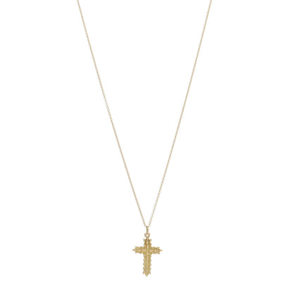 Tiffany 18K Yellow Gold Cross Pendant Necklace 1 of 4
