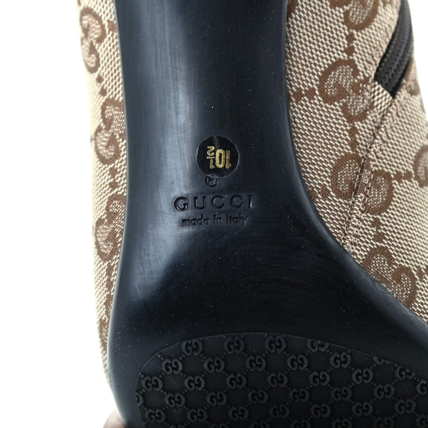 Gucci Monogram Womens Tall Boots 10.5 Brown 8 of 8
