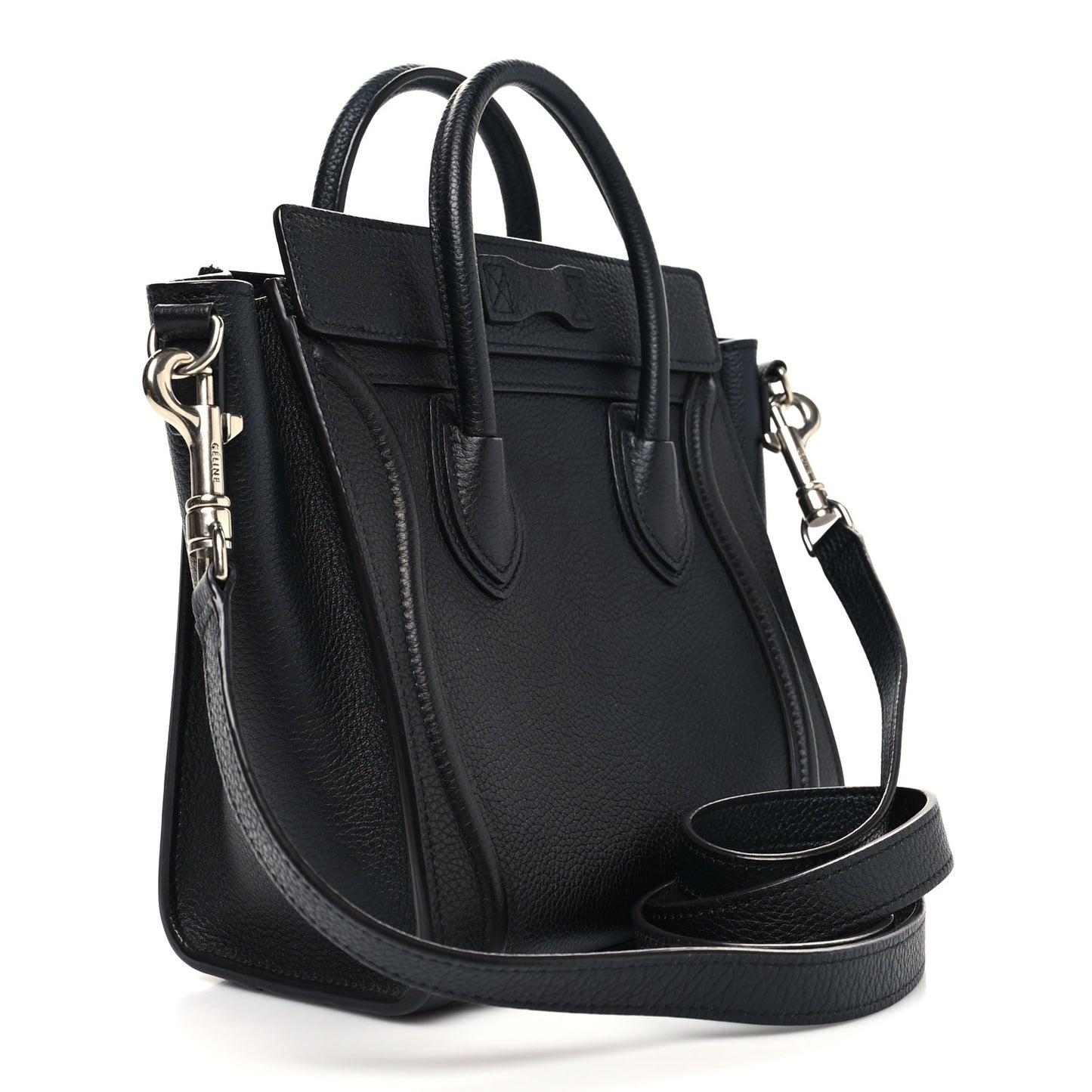 Drummed Calfskin Nano Luggage Black