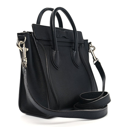 Celine Drummed Calfskin Nano Luggage Black 3 of 11