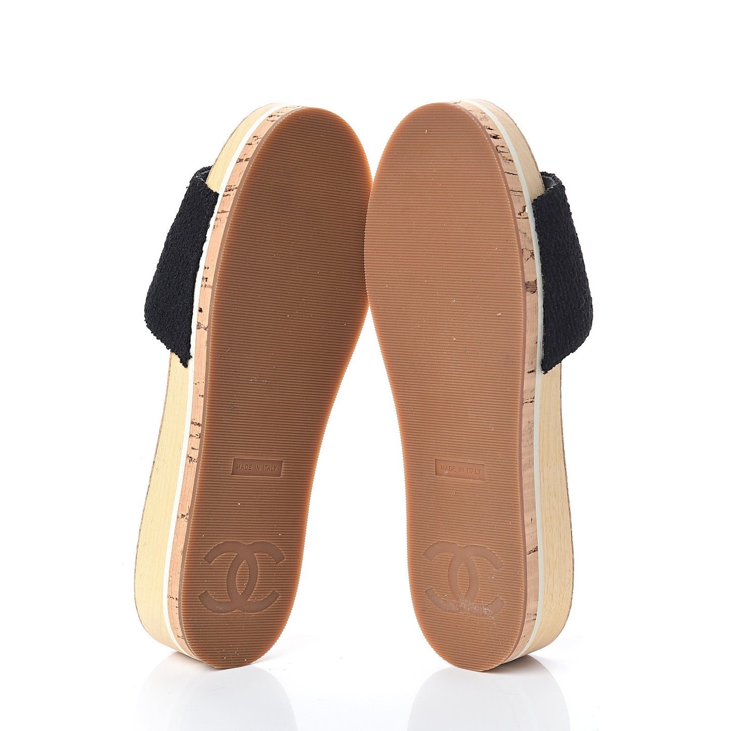 Tweed Cork CC Mule Sandal 39 Black