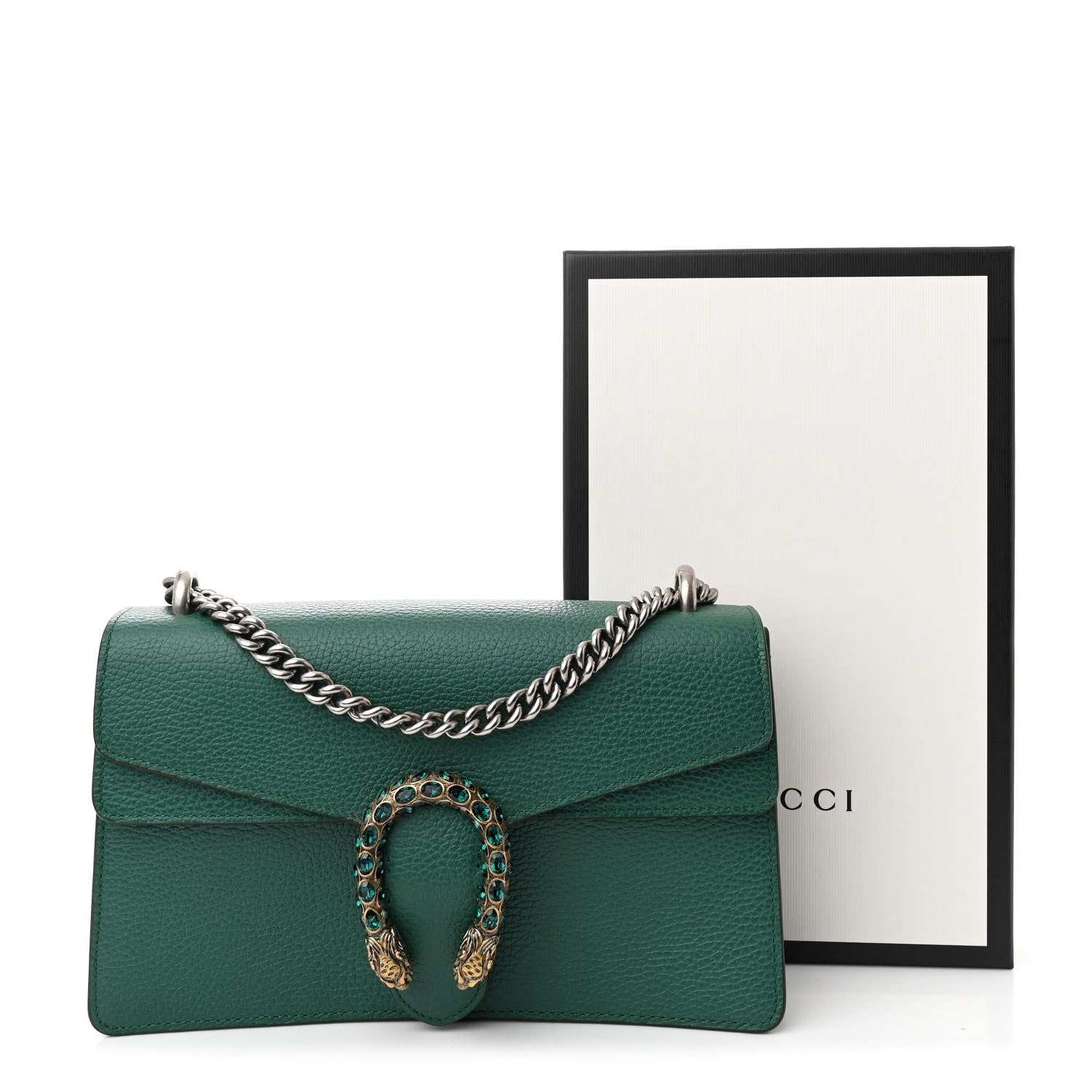 Gucci Dollar Calfskin Crystal Small Dionysus Shoulder Bag Emerald 12 of 12