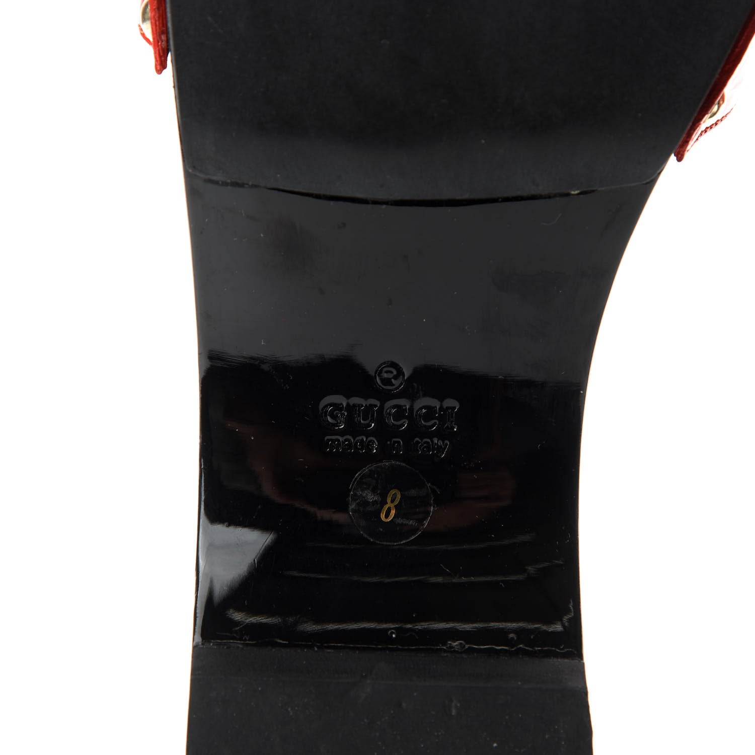 Gucci Vitello Vernice Soft Icon Bit Wood Clogs 8 Orange 7 of 9