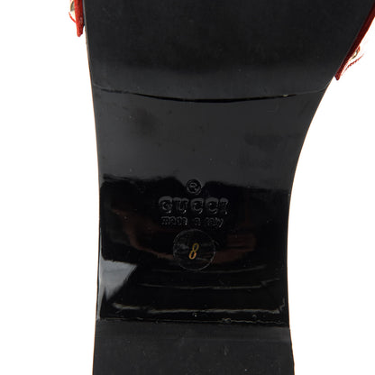 Gucci Vitello Vernice Soft Icon Bit Wood Clogs 8 Orange 7 of 9