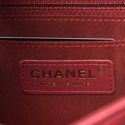 Chanel Calfskin Chevron Quilted Mini Statement Flap Burgundy 6 of 9