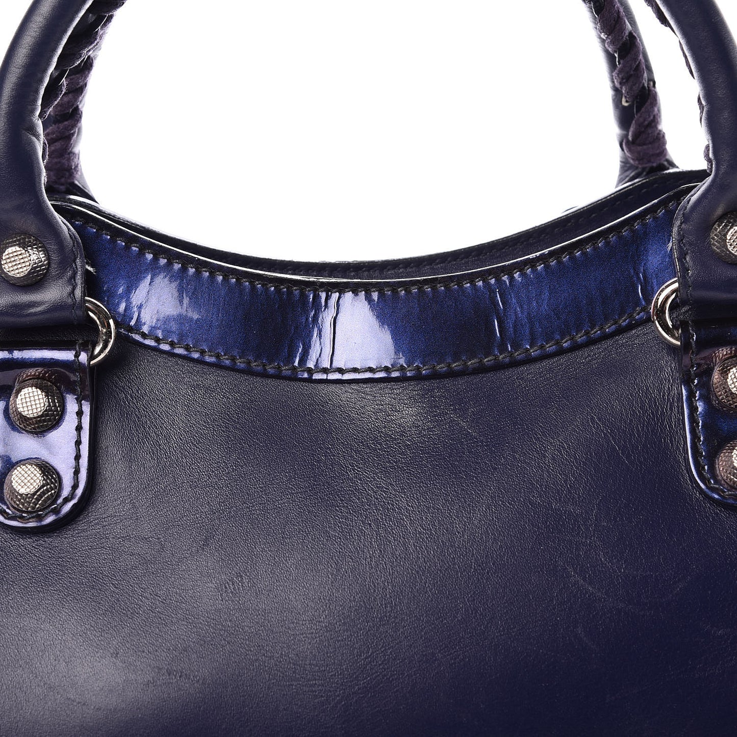 Smooth Calfskin Metallic Patent Giant 12 Silver Hardware City Ultraviolet