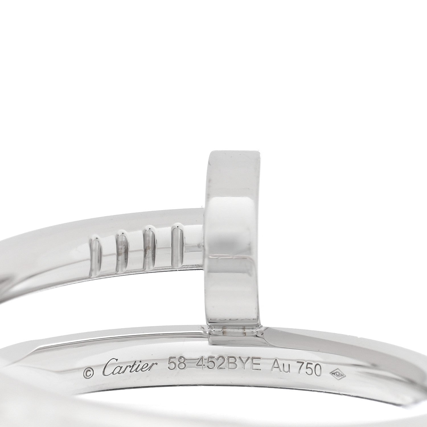 Cartier 18K White Gold Juste Un Clou Ring 58 8.25 4 of 5