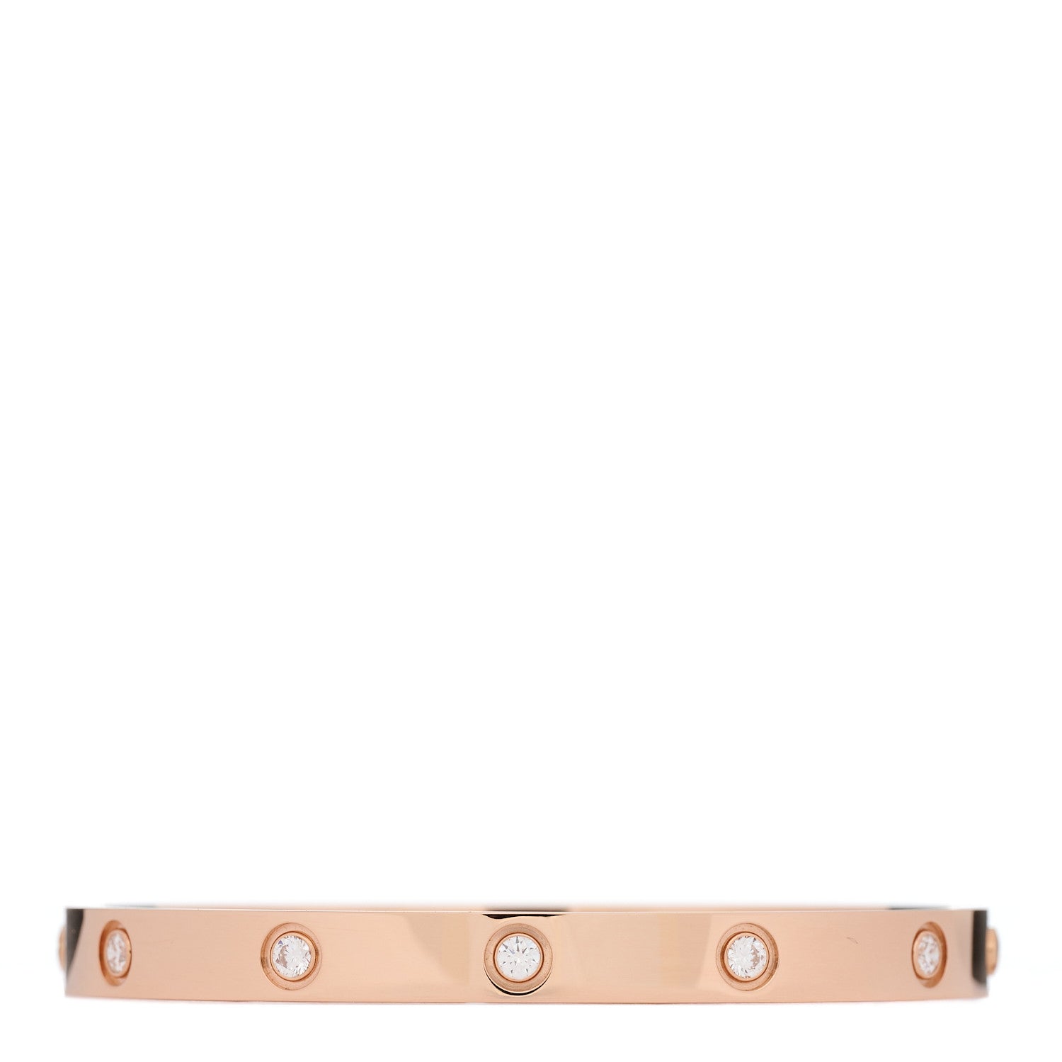 Cartier 18K Pink Gold 10 Diamond LOVE Bracelet 18 1 of 5
