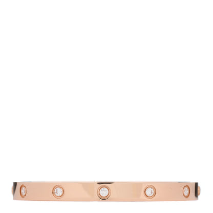 Cartier 18K Pink Gold 10 Diamond LOVE Bracelet 18 1 of 5
