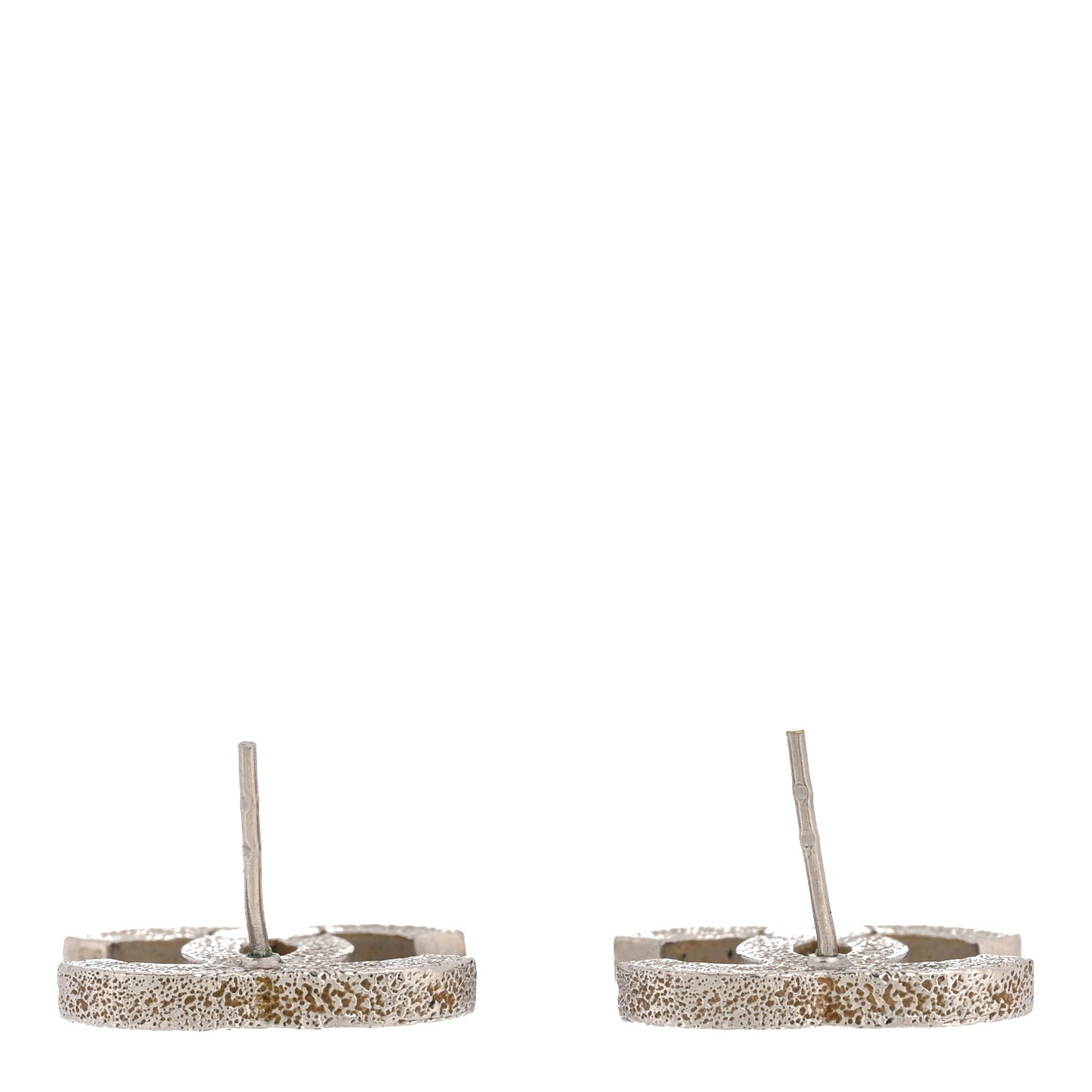 Glitter Resin CC Earrings Silver White