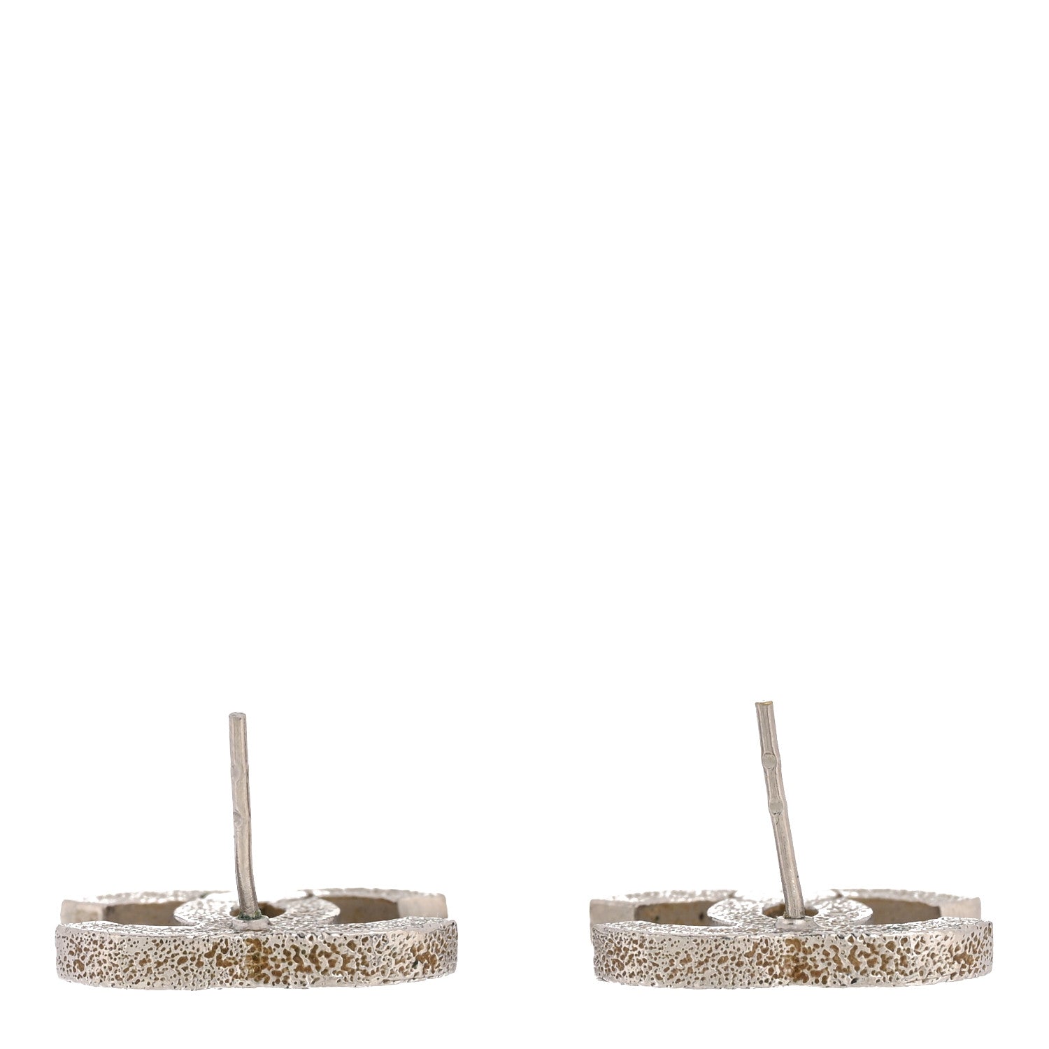 Chanel Glitter Resin CC Earrings Silver White 3 of 4