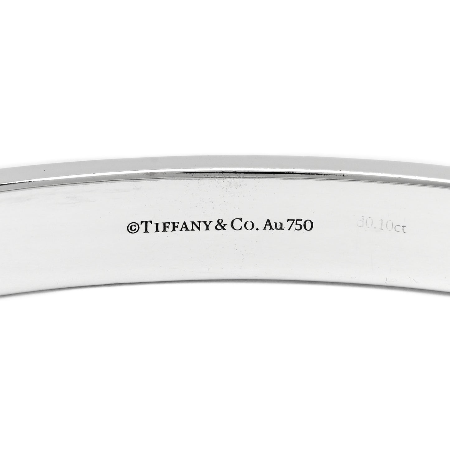 18K White Gold Diamond Hinged Bangle Bracelet