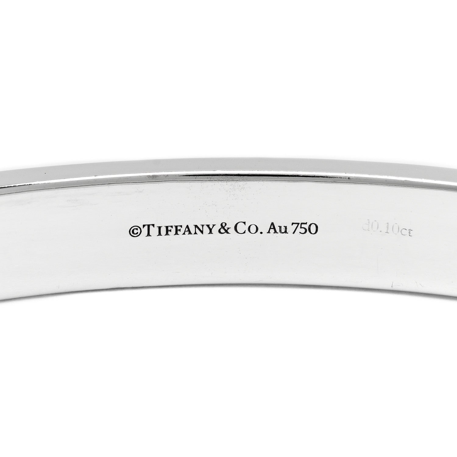 Tiffany 18K White Gold Diamond Hinged Bangle Bracelet 4 of 5