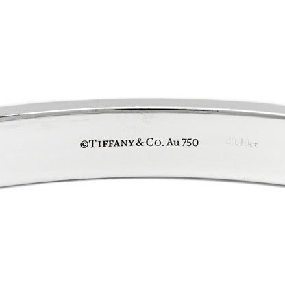 Tiffany 18K White Gold Diamond Hinged Bangle Bracelet 4 of 5