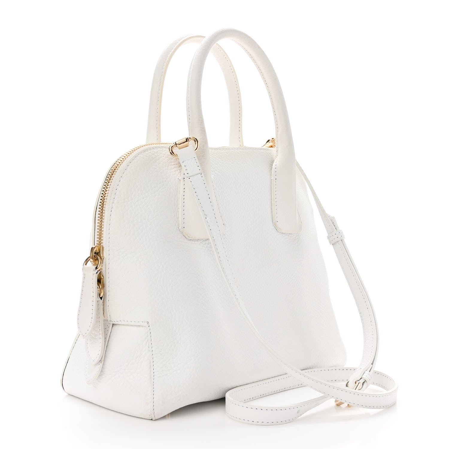 Burberry London Grainy Calfskin Small Greenwood Bowling Bag White 3 of 12