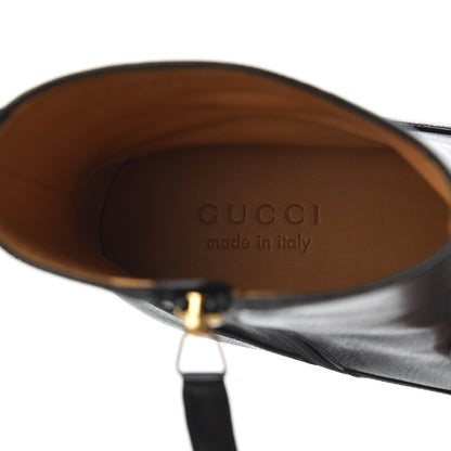 Gucci Goatskin Mens Kitten Chain Horsebit Ankle Boots 9 Black 6 of 10