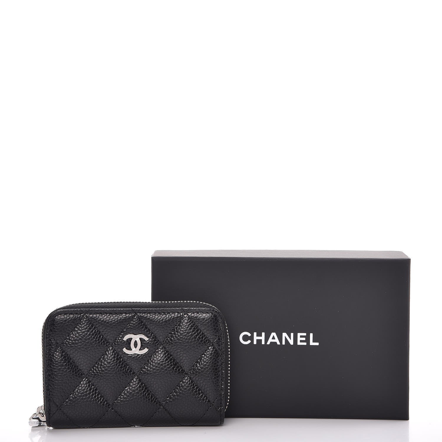 Chanel Caviar Quilted Zip Coin Purse Black 8 of 8