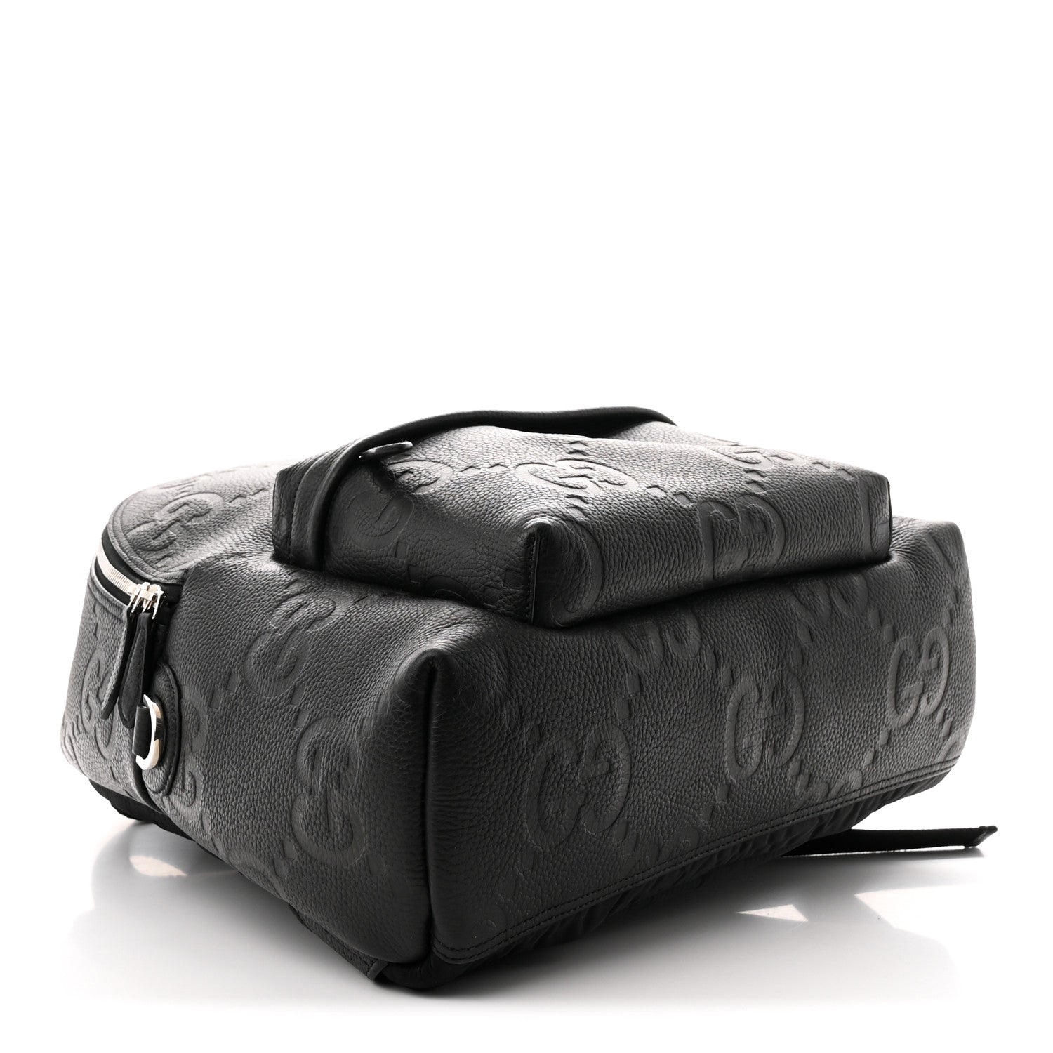 Gucci Calfskin Jumbo GG Embossed Medium Backpack Black 4 of 10
