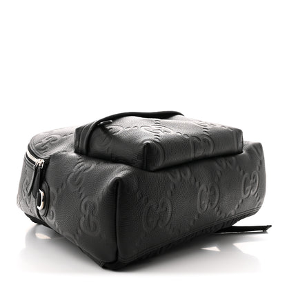 Gucci Calfskin Jumbo GG Embossed Medium Backpack Black 4 of 10