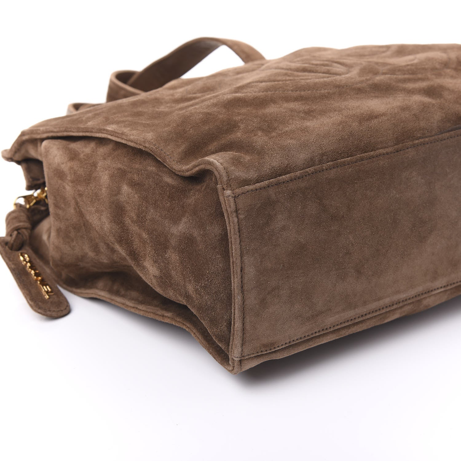 Chanel Suede CC Shoulder Bag in Brown 5 of 9