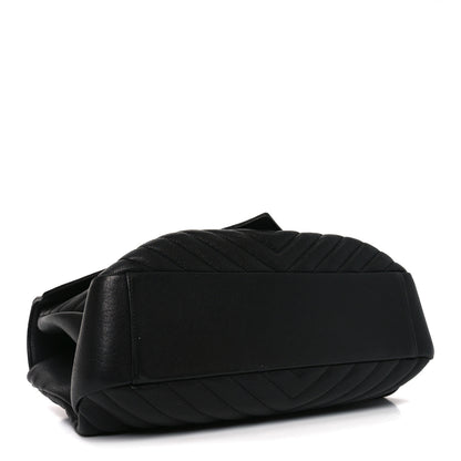 Saint Laurent Sheepskin Matelasse Chevron Monogram Large College Bag Black 4 of 10