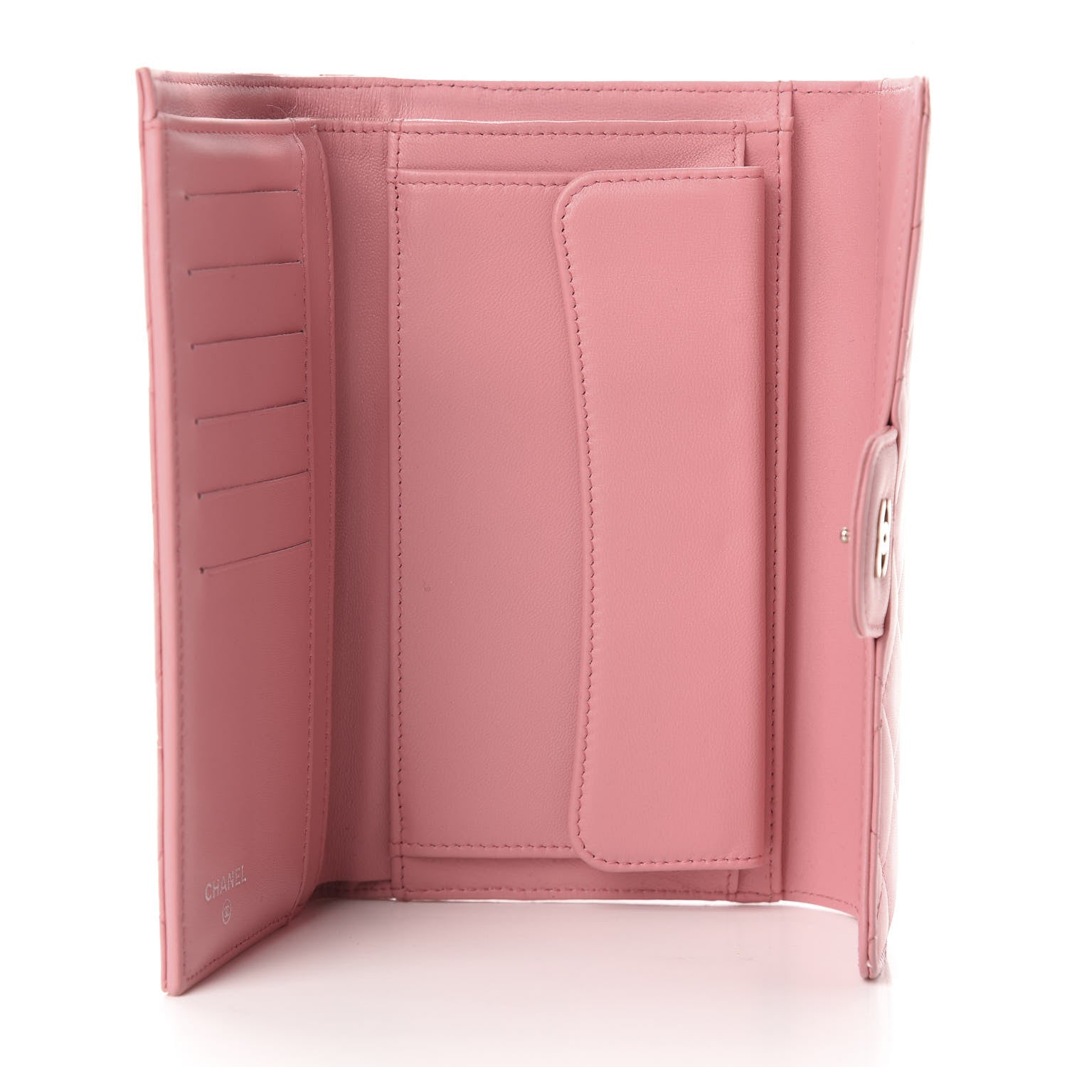 Chanel Lambskin Quilted Large Flap Wallet Pink 5 of 10