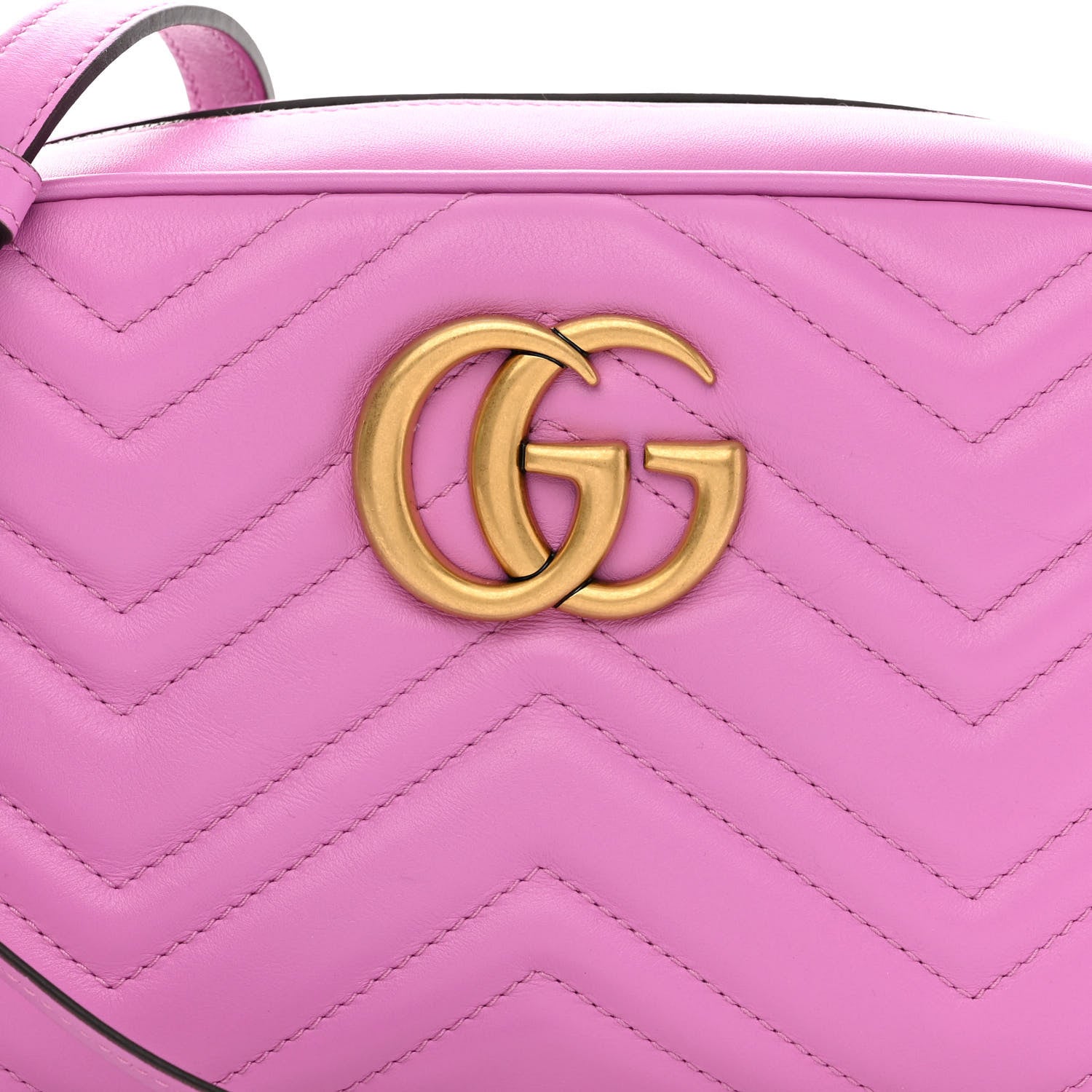 Gucci Calfskin Matelasse Small GG Marmont Chain Shoulder Bag Candy Mousse 8 of 10