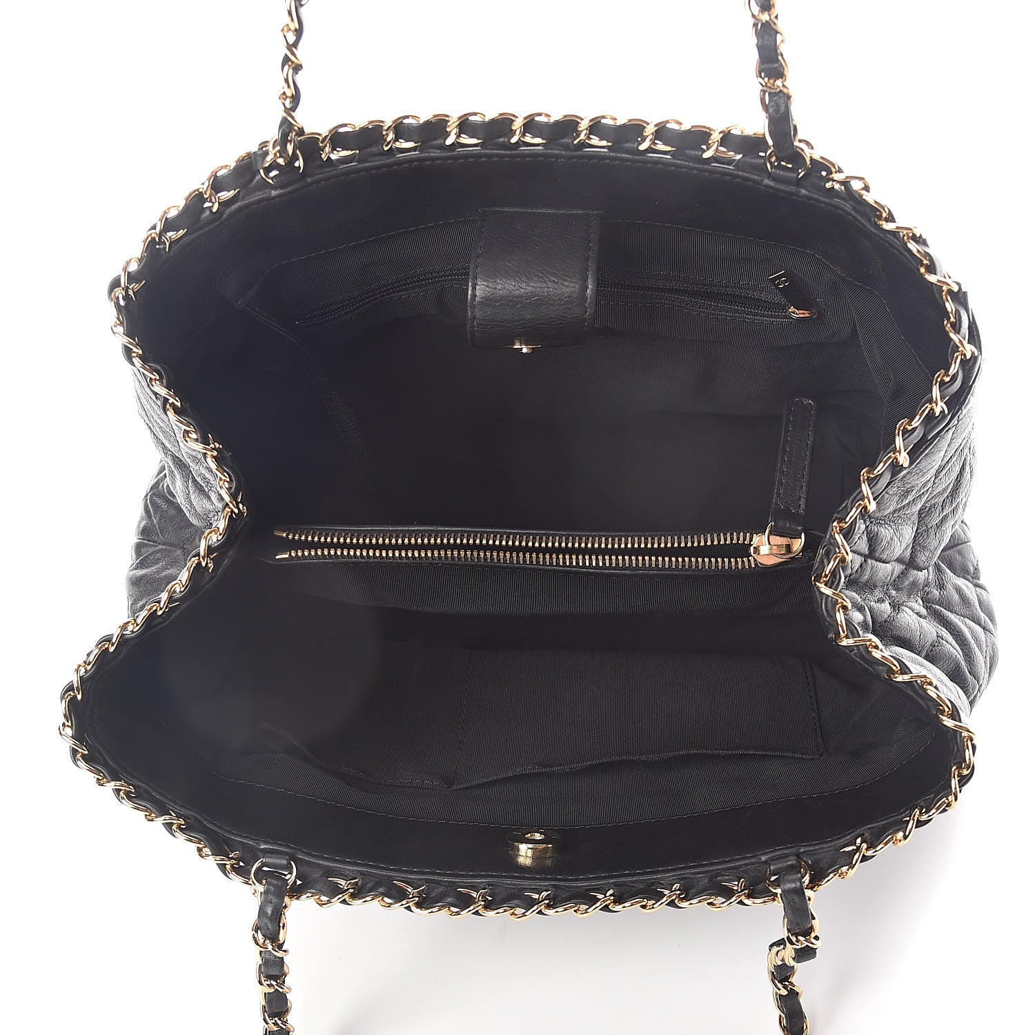 Chanel Calfskin Quilted Small Chain Me Tote Black 5 of 8