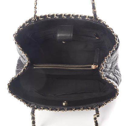 Chanel Calfskin Quilted Small Chain Me Tote Black 5 of 8