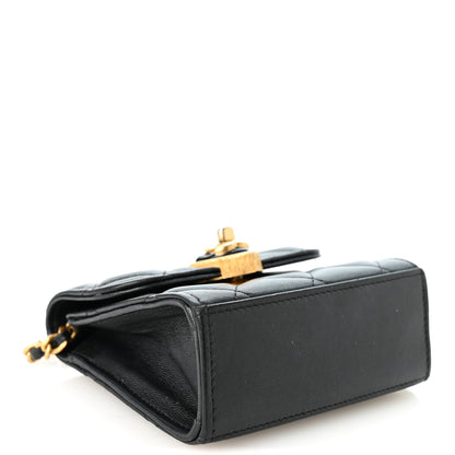 Chanel Lambskin Plexiglass Quilted Coco Love Clutch With Chain Black 4 of 11
