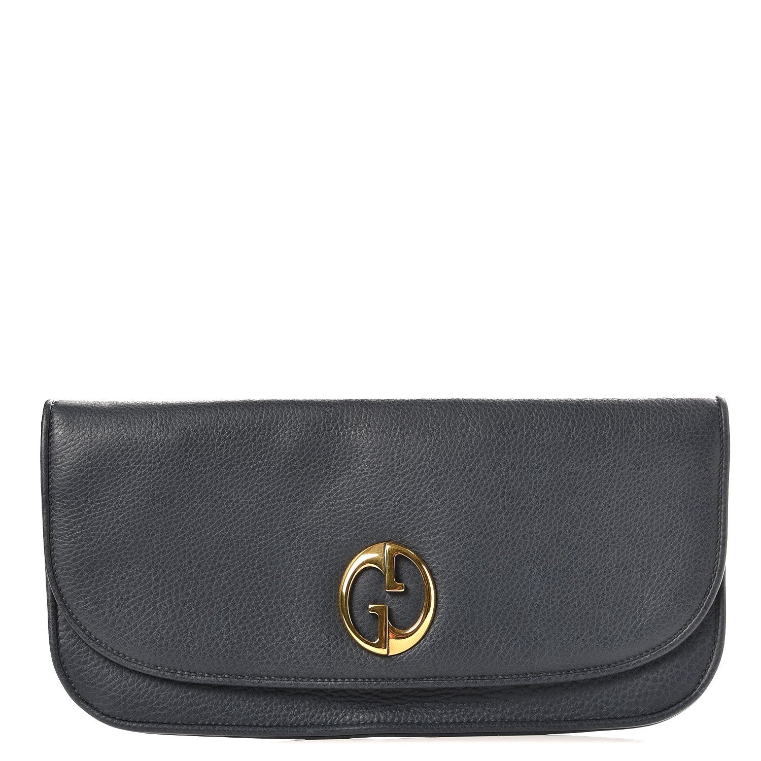 Gucci Pebbled Calfskin 1973 Continental Clutch Blue 1 of 7