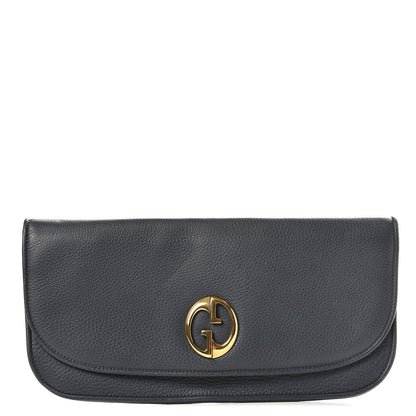 Gucci Pebbled Calfskin 1973 Continental Clutch Blue 1 of 7