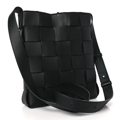 Bottega Veneta Lambskin Maxi Intrecciato Cassette Messenger Black 3 of 11