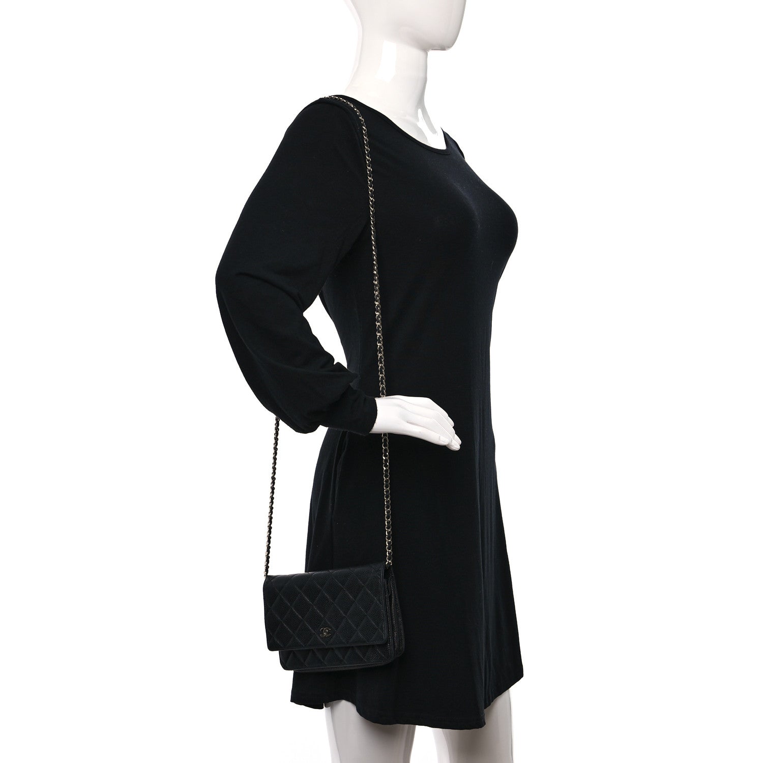 Chanel Caviar Quilted Wallet on Chain WOC Black 2 of 11