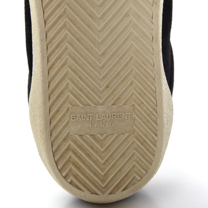 Saint Laurent Distressed Suede Womens Court Classic Sneakers 38 Black 9 of 11