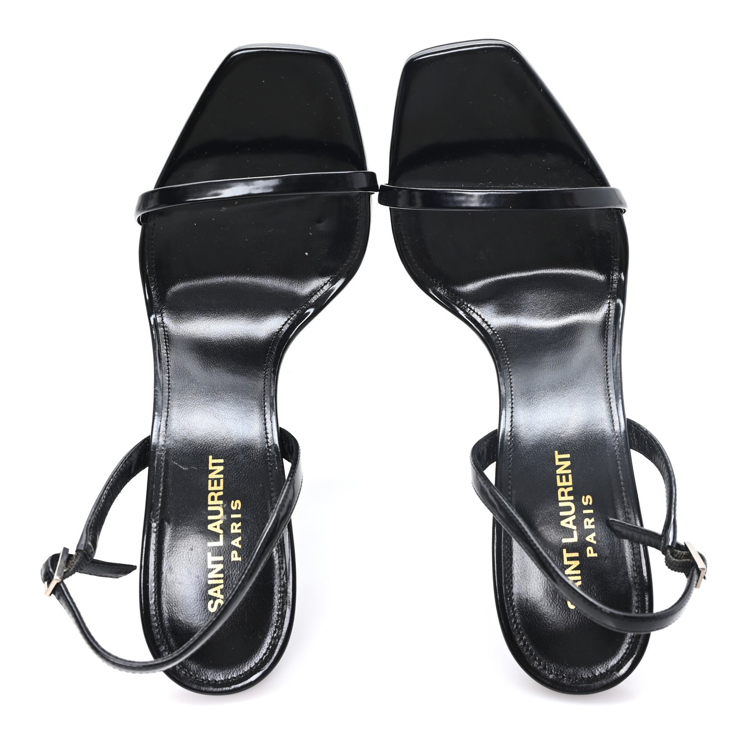 Patent Calfskin Opyum 110 Slingback Sandals 40 Black