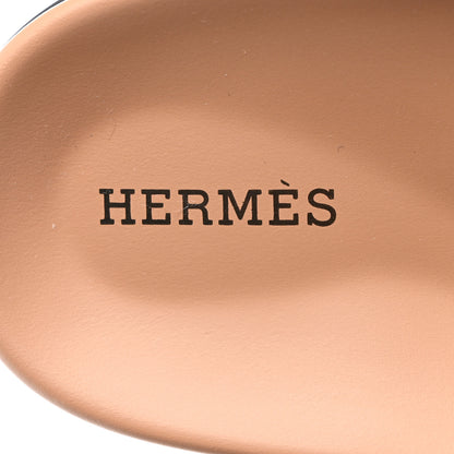Hermes Suede Goatskin Womens Chypre Sandals 37.5 Rose Perle Black 7 of 9