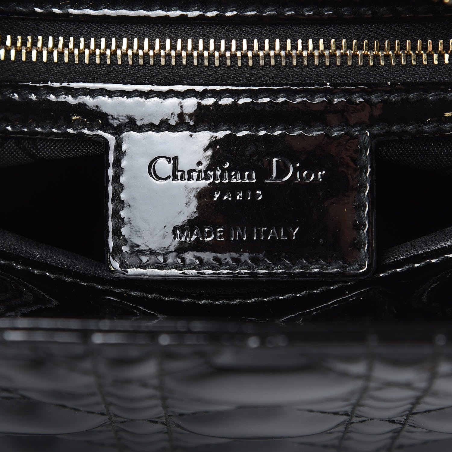 Christian Dior Patent Cannage Medium Lady Dior Black 7 of 16