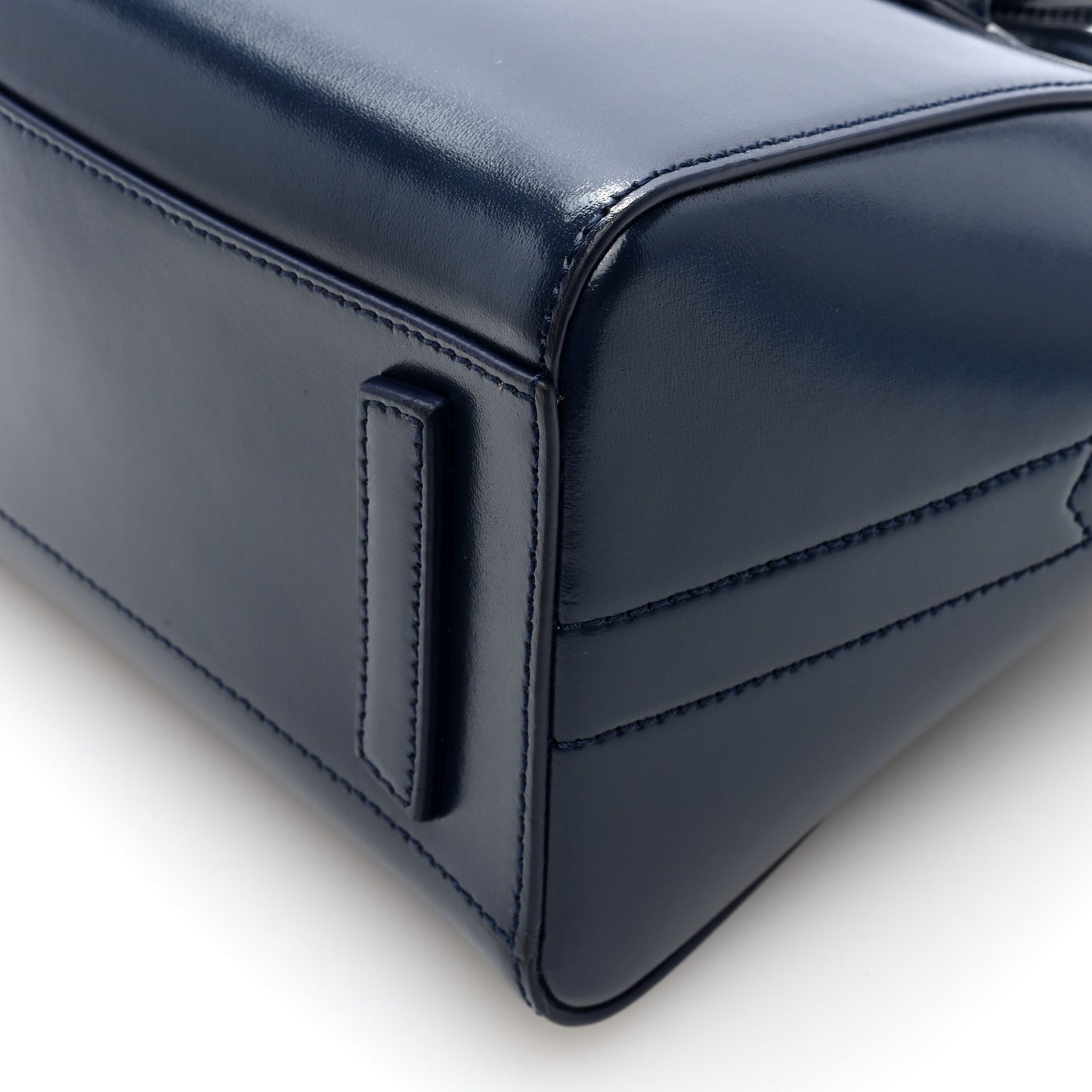 Shiny Lord Calfskin Mini Antigona Navy
