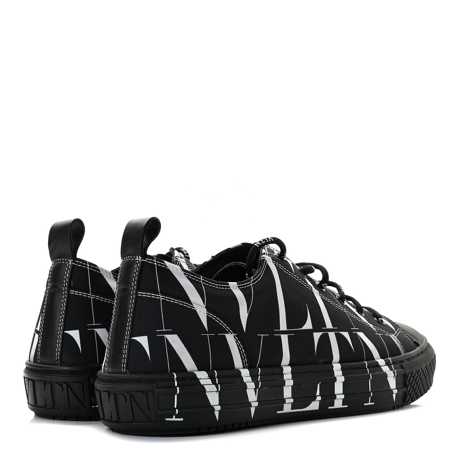 Valentino Garavani Nylon Mens Allover VLTN Logo Sneakers 41 Black White 4 of 12