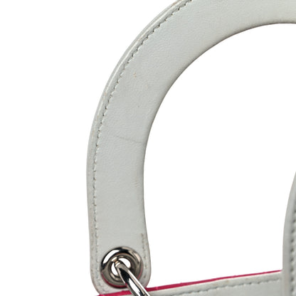 Christian Dior Lambskin Cannage Medium Tri-Color Lady Dior Fuchsia Orange 30 of 37
