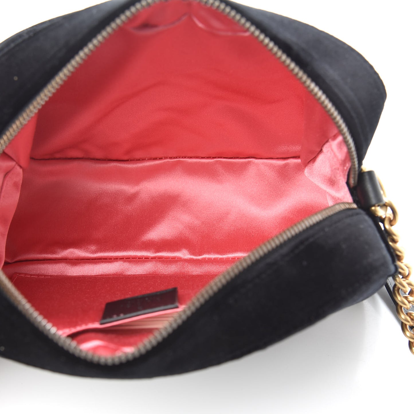 Velvet Matelasse Small GG Marmont Chain Shoulder Bag Black